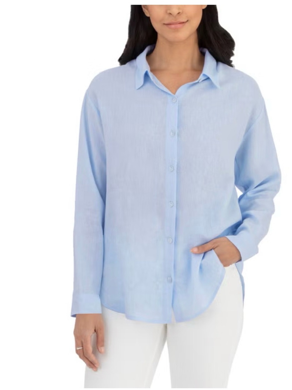 BlankNYC Women's Linen Blend Button Up Shirt